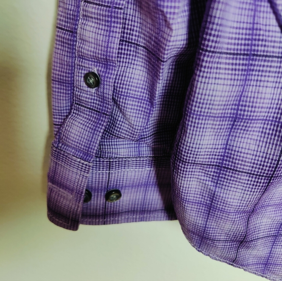 Apt. 9 Men's Purple Plaid Button Down Shirt with Front Pockets, Size M - Picture 6 of 7